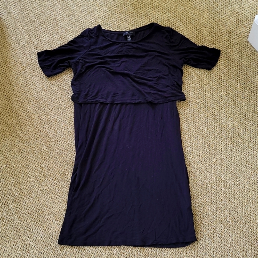 Black nursing t-shirt dress